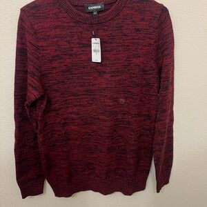 Express Men's Maroon Crewneck Sweater